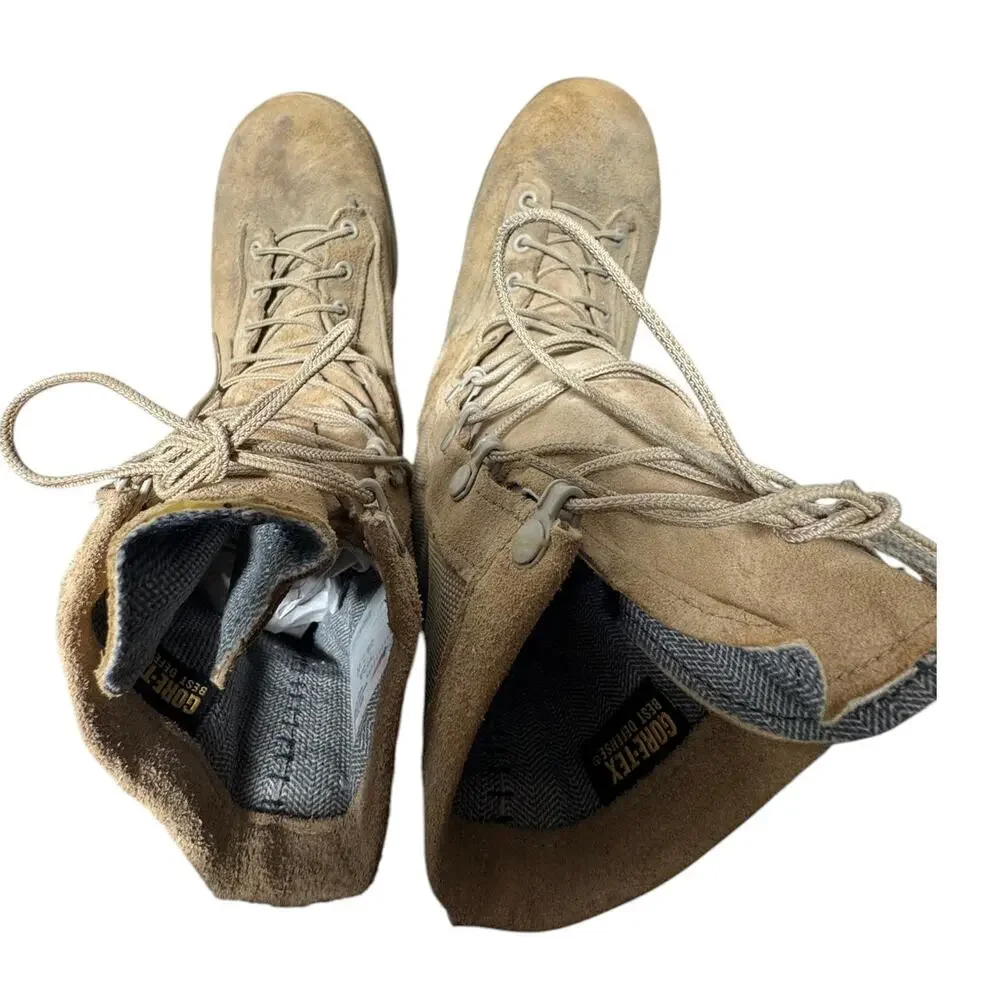 Belleville Gore-tex Military Combat Boots Mens 09.0 W Tan Suede Tactical Lace Up